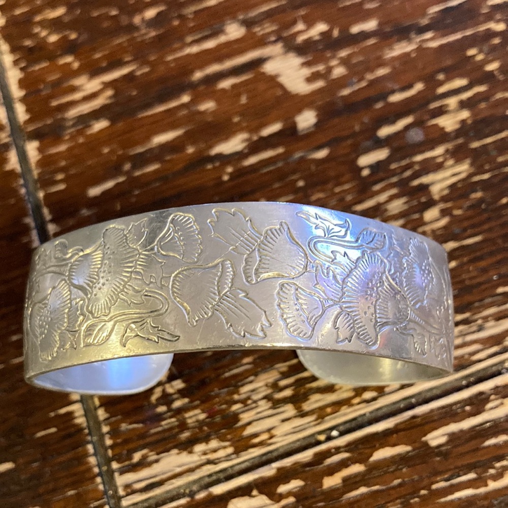 Kirk Steiff pewter poppy style bracelet